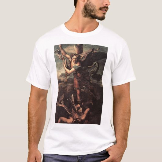 St. Micheal und der Teufel T-Shirt (Vorderseite)