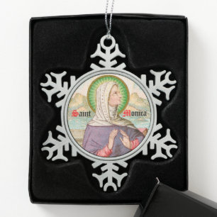 St. Monica von Tagaste (SAU 047; Detail) Schneeflocken Zinn-Ornament