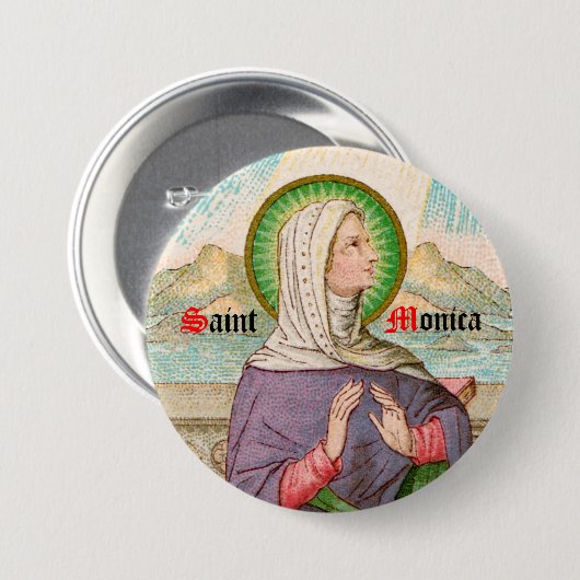 St. Monica von Tagaste (SAU 047; Einzelheiten) Button (Vorne & Hinten)