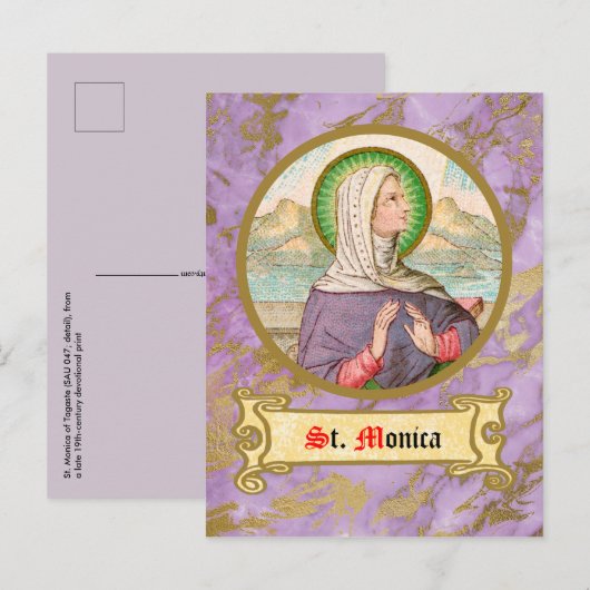 St. Monica von Tagaste (SAU 047; Einzelheiten) Postkarte (Vorne/Hinten)