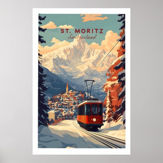 St Moritz Druck Schweiz 1 Poster (Vorne)