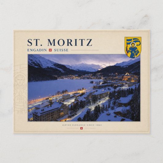St. Moritz, Engadin - Schweiz Postkarte (Vorderseite)