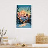 St Moritz Reiseplakat - Schweiz 1 Poster (Küche)