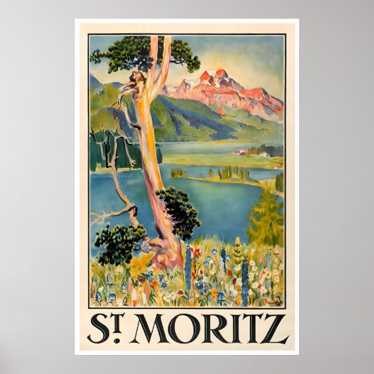 St. Moritz Schweiz Kunstprint Schweizer Zuhause Re Poster (Vorne)