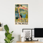 St. Moritz Schweiz Kunstprint Schweizer Zuhause Re Poster (Heimbüro)
