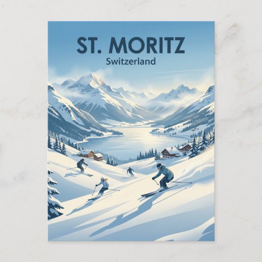 St. Moritz Schweiz Postkarte (Vorderseite)