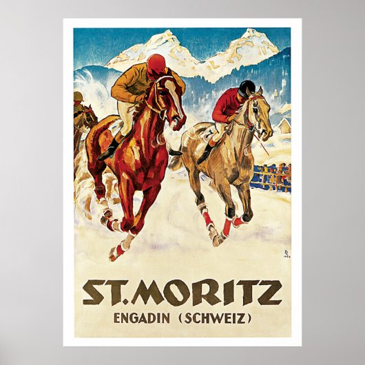 St.Moritz - Schweiz Reiten Poster (Vorne)