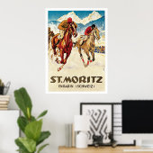 St.Moritz - Schweiz Reiten Poster (Heimbüro)