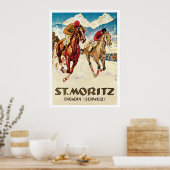 St.Moritz - Schweiz Reiten Poster (Küche)