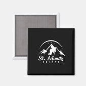 St. Moritz Schweiz Skigebiet Snowboard Magnet (Vorderseite/Rückseite)