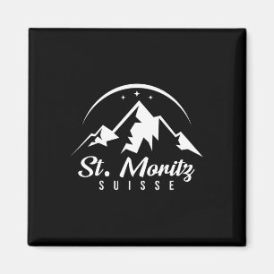 St. Moritz Schweiz Skigebiet Snowboard Magnet