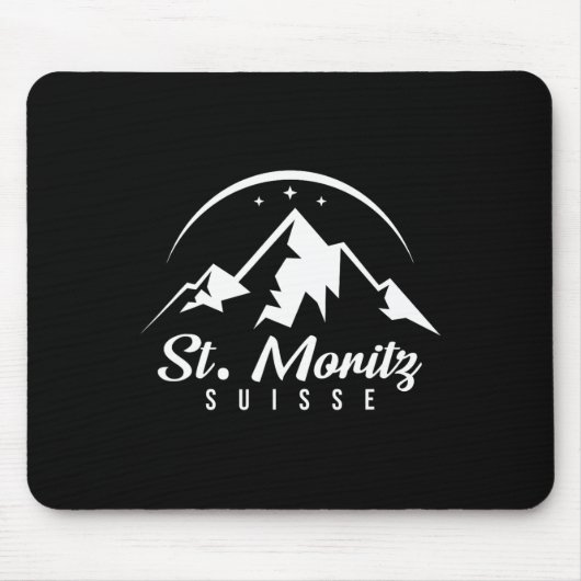 St. Moritz Schweiz Skigebiet Snowboard Mousepad (Vorne)