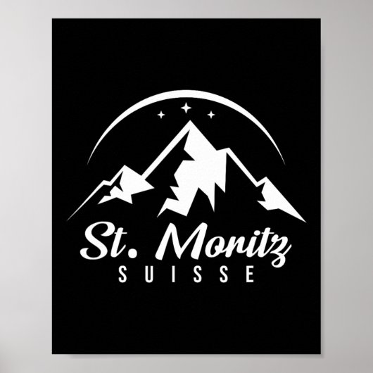 St. Moritz Schweiz Skigebiet Snowboard Poster (Vorne)