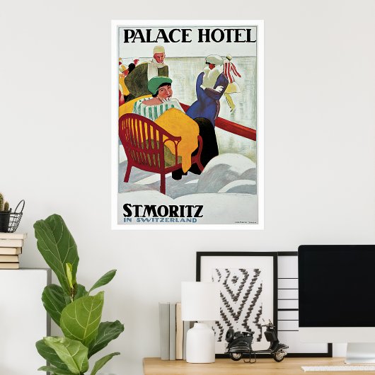 St.Moritz Schweiz Vintage Poster (Heimbüro)