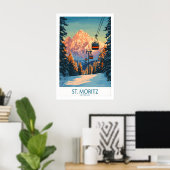 St Moritz Ski Druck - Schweiz 1 Poster (Heimbüro)