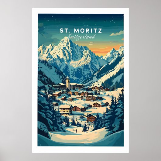 St Moritz Ski Poster - Schweiz 1 (Vorne)
