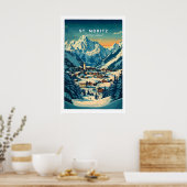 St Moritz Ski Poster - Schweiz 1 (Küche)