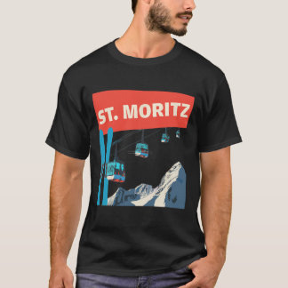 St. Moritz Skifahren - Retro St. Moritz Ski T-Shirt