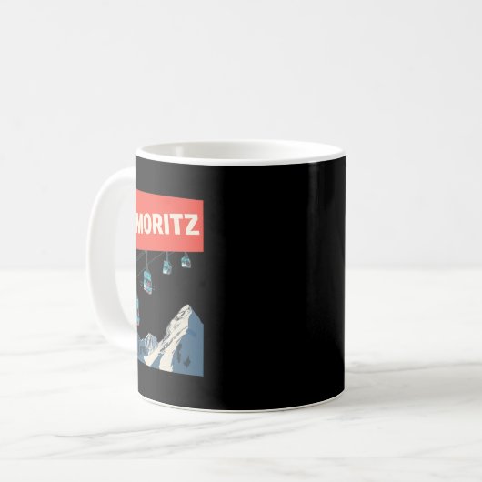 St. Moritz Skiing - Retro St. Moritz Ski  Kaffeetasse (Vorderseite Links)
