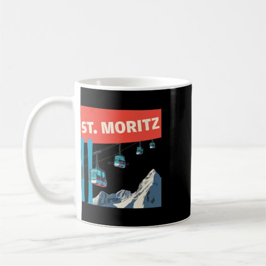St. Moritz Skiing - Retro St. Moritz Ski  Kaffeetasse (Links)