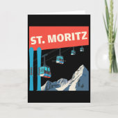 St. Moritz Skiing - Retro St. Moritz Ski  Karte (Vorderseite)