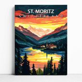 St. Moritz Switzerland Travel Canvas Wall Art Leinwanddruck