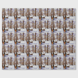 St. Moritz Vintage Skifahrer Alpine Eleganz Kunst Geschenkpapier