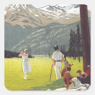 St. Moritz von Emil Cardinaux Quadratischer Aufkleber