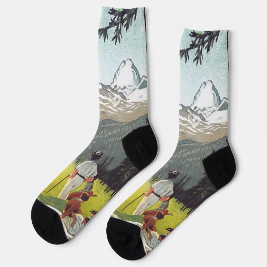 St. Moritz von Emil Cardinaux Socken (Linkes Detail)