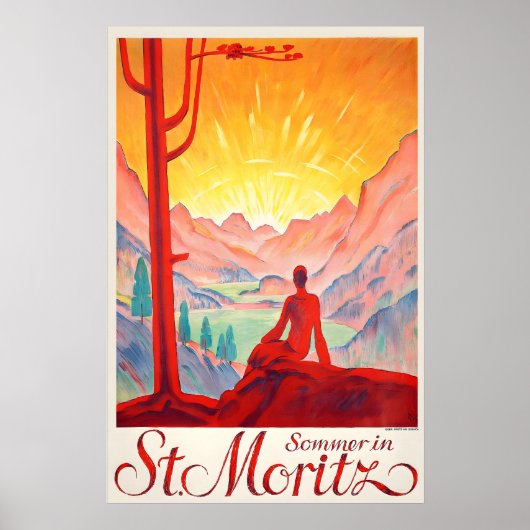 St Moritz Wanderberge Schweizer Alpen Schweiz Poster (Vorne)