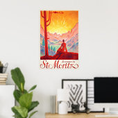 St Moritz Wanderberge Schweizer Alpen Schweiz Poster (Heimbüro)