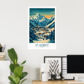 St Moritz Wandkunst - Schweiz 1 Poster (Heimbüro)