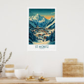 St Moritz Wandkunst - Schweiz 1 Poster (Küche)