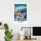St Moritz Wandkunst Ski Poster 1 (Heimbüro)