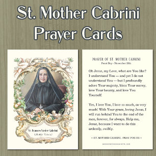 St. Mother Cabrini Gebet Religious Nun