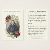 St. Mother Cabrini Katholische Religiöse Nun Gebet (Vorne & Hinten)