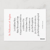 St. Nektarios-Gebetskarte Postkarte (Rückseite)