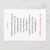 St. Nektarios Prayer Card Postkarte (Rückseite)