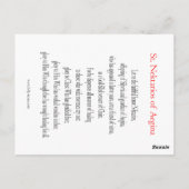 St. Nektarios Prayer Card Postkarte (Rückseite)