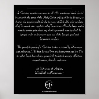 St. Nektarios zum Christlichen Verhalten Poster