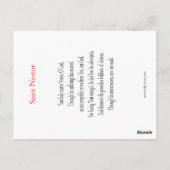 St. Nestor Thessolonica Gebetskarte Postkarte (Rückseite)