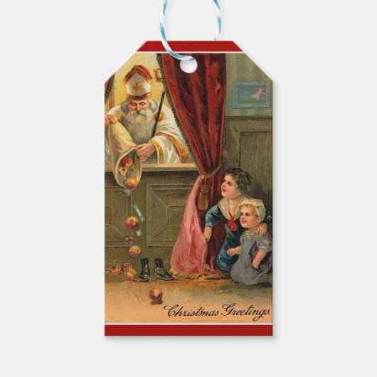 St. Nicholas Children Fruit Toys Fest Weihnachten Geschenkanhänger (Vorderseite)