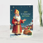 St Nicholas Day Customizable Name Smiles Wishes Karte (Vorderseite)