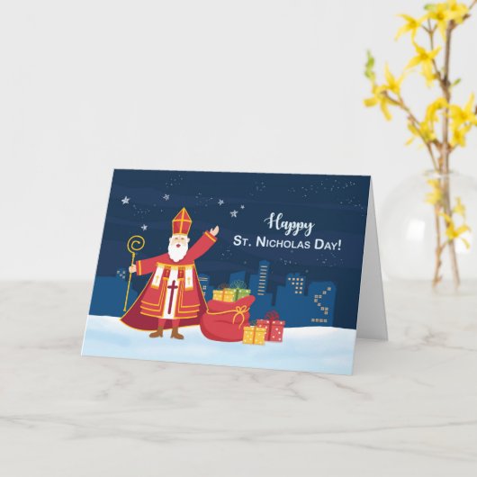 St. Nicholas Day gefüllt mit Freude und Einfachhei Karte (Gelbe Blume)