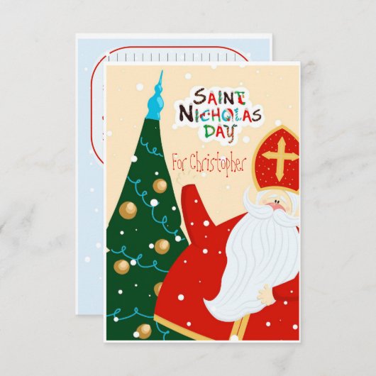 St. Nicholas Day gratuliert Dankeskarte (Vorne/Hinten)