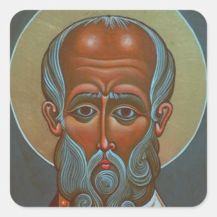 St. Nicholas, der Wonderworker Quadratischer Aufkleber