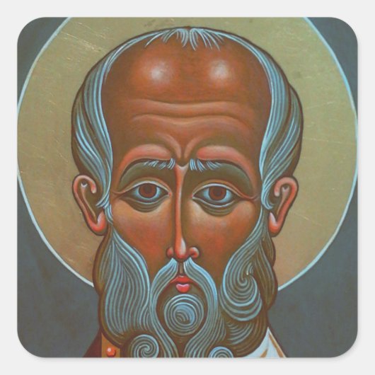St. Nicholas, der Wonderworker Quadratischer Aufkleber (Vorderseite)