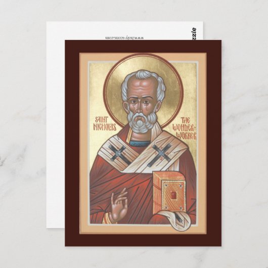 St. Nicholas, die Wonderworker Prayer Card Postkarte (Vorne/Hinten)