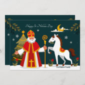 St. Nicholas Grußkarte Feiertagskarte (Vorne/Hinten)