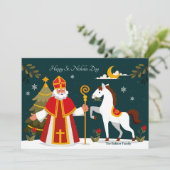 St. Nicholas Grußkarte Feiertagskarte (Stehend Vorderseite)